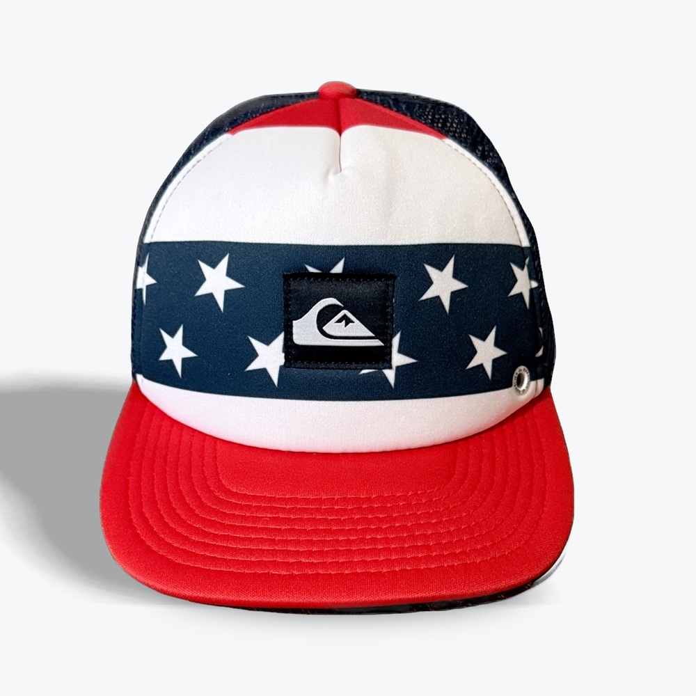 Quiksilver Red, White, and Blue Star Trucker Hat
